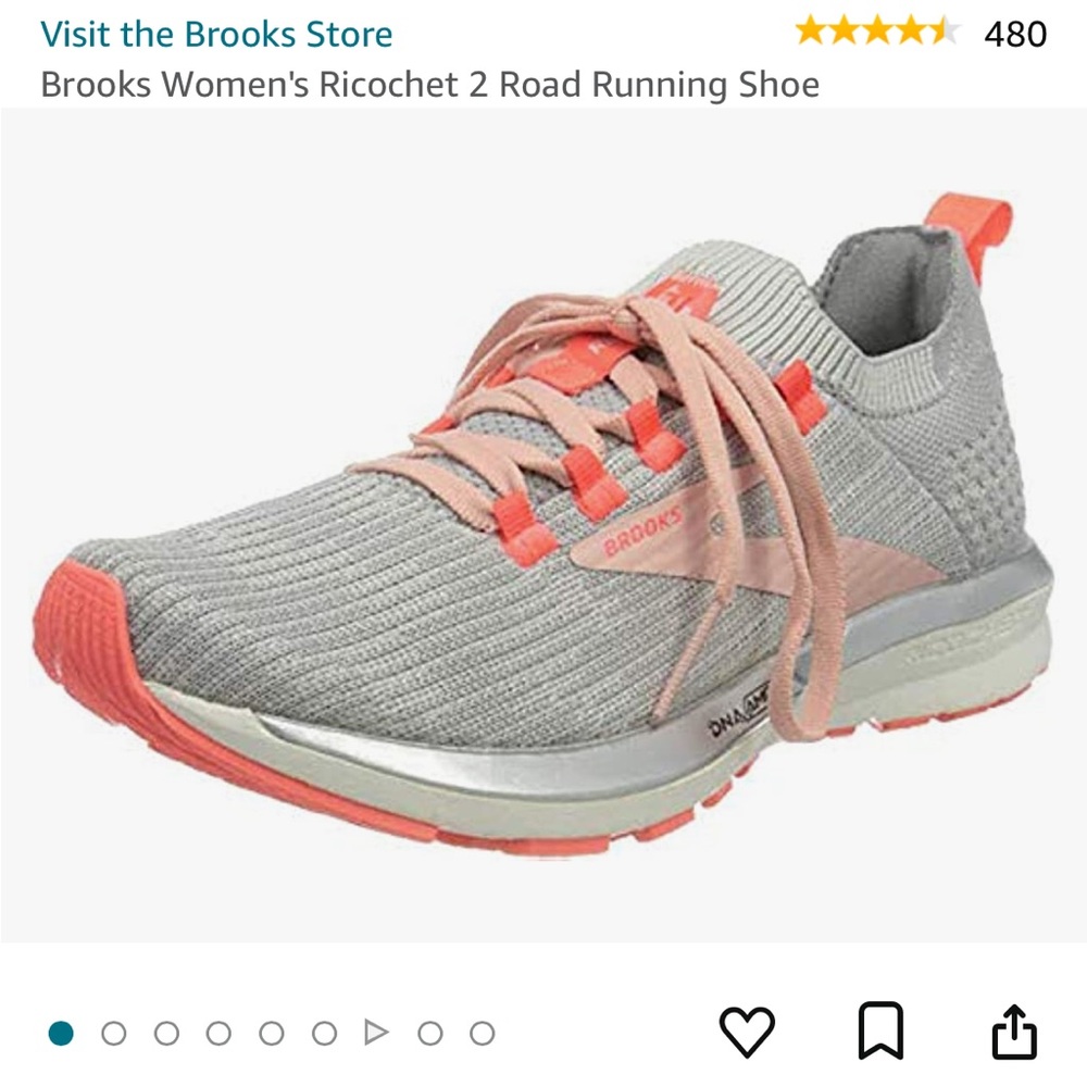 Brooks Ricochet Road 2 running shoes grey and pink